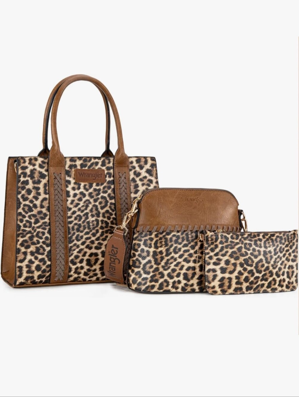 Wrangler 3Pcs Handbags Set Tote Bag & Medium Crossbody Purse & Wallet